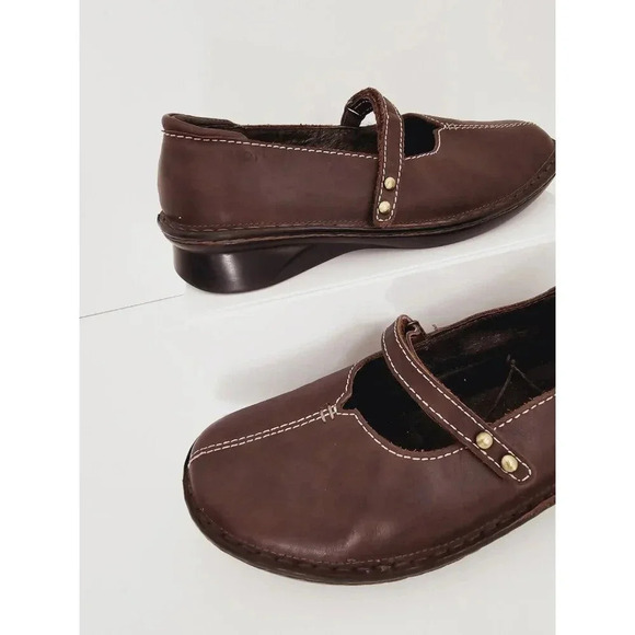 Naot Dark Brown Mary Jane Leatjer Stud Embroidery NO Insoles Shoes 39 8 8.5 - Picture 3 of 10